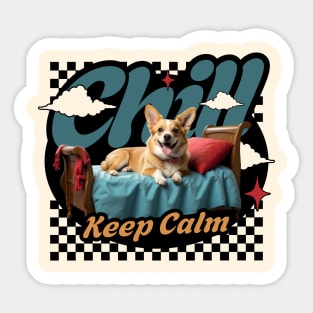 Chill, Keep Calm, Relaxing, Dog Sticker